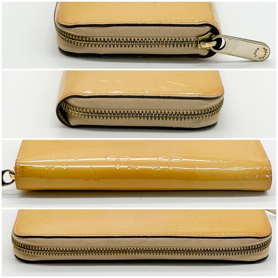 ルイヴィトン ジッピーウォレット ヴェルニ モノグラム イエロー ベージュ