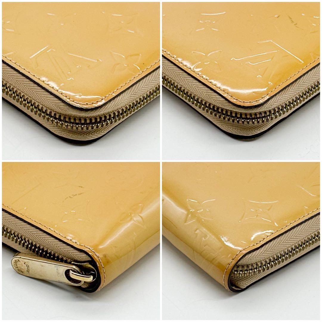ルイヴィトン ジッピーウォレット ヴェルニ モノグラム イエロー ベージュ