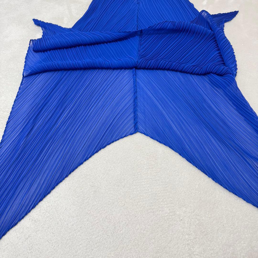 極美品✨ISSEY MIYAKE プリーツ　変形　チュニック　ブルー　Mサイズ
