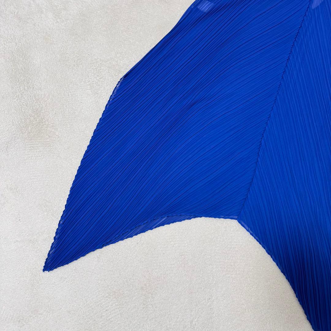 極美品✨ISSEY MIYAKE プリーツ　変形　チュニック　ブルー　Mサイズ