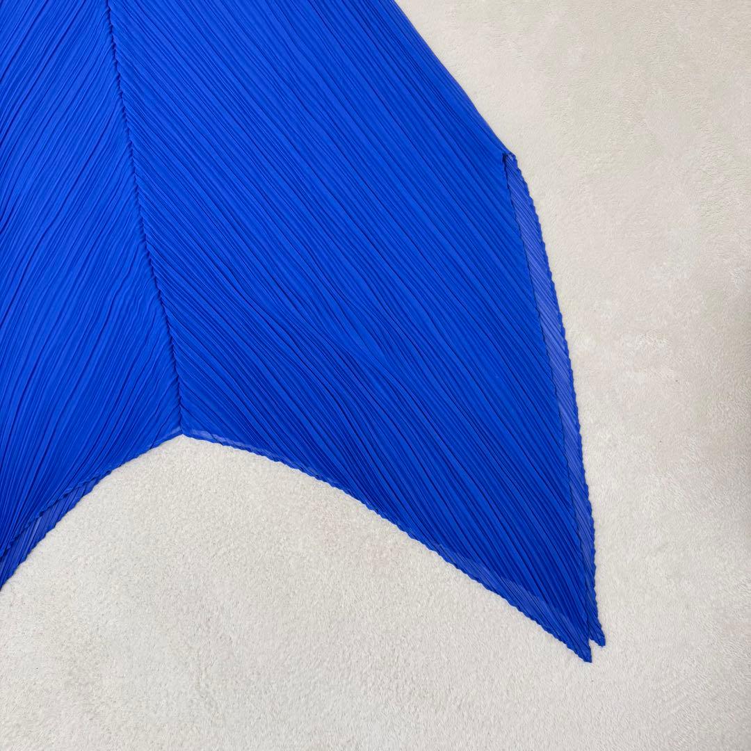 極美品✨ISSEY MIYAKE プリーツ　変形　チュニック　ブルー　Mサイズ
