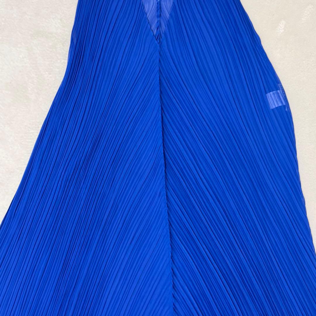 極美品✨ISSEY MIYAKE プリーツ　変形　チュニック　ブルー　Mサイズ