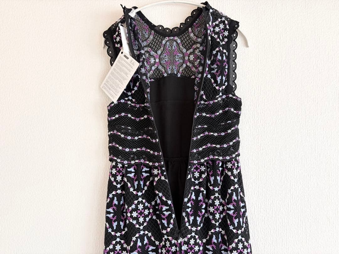 新品sandro PARISサンドロ　総レース刺繍フリルロングワンピースドレス