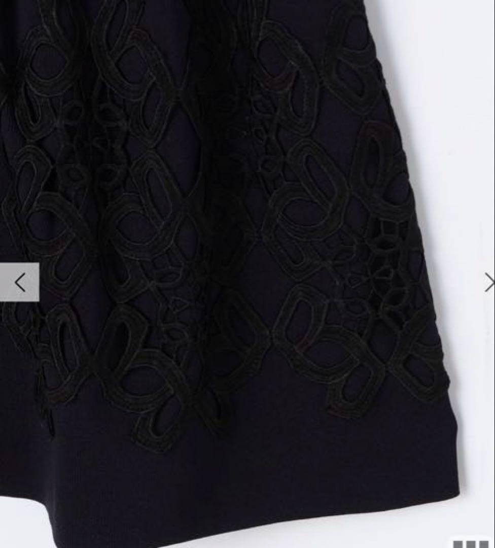 ノーリーズNOLLEY'S ネイビー レース付きペプラム ベスト