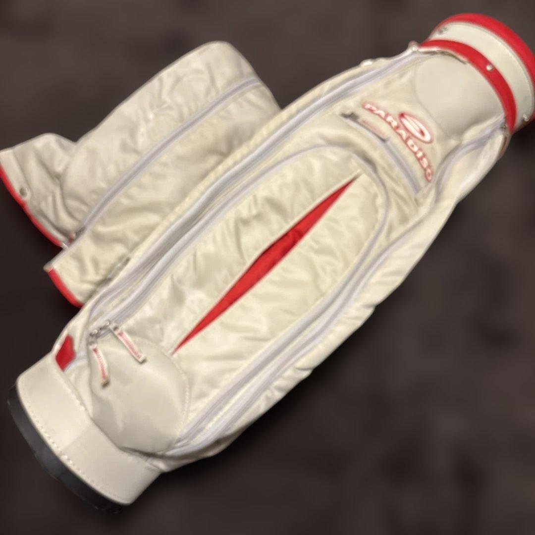 ブリジストン　PARADISO キャディバッグ ホワイト/レッド　レディース