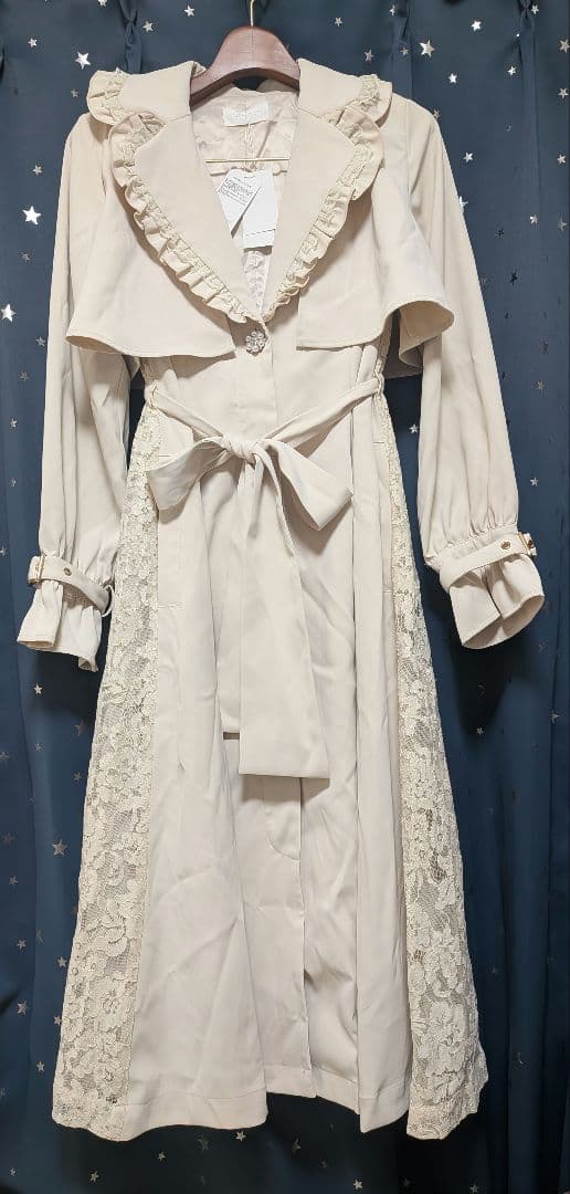 couturebyROJITA バックレース切替トレンチコート ベージュ