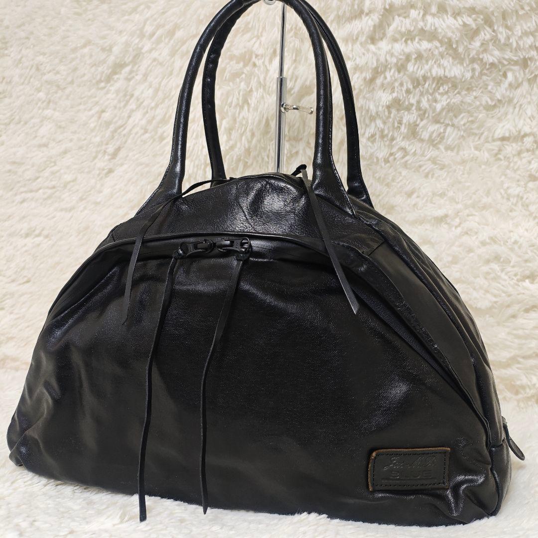 美品✨jas m.b.BLUE ジャスエムビー ボストンバッグ ブラック