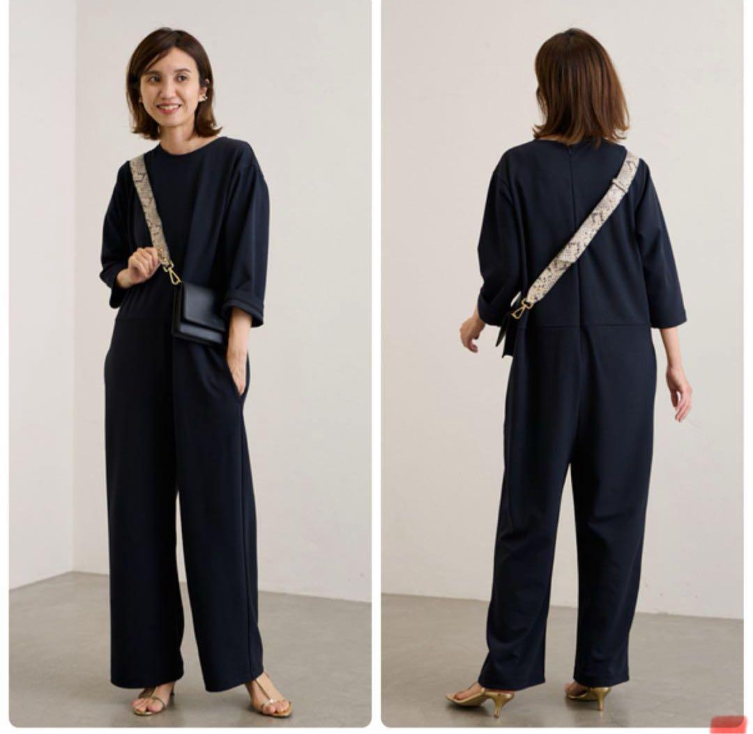 フレームワーク カットジョーゼットオールインワン 38 ネイビー