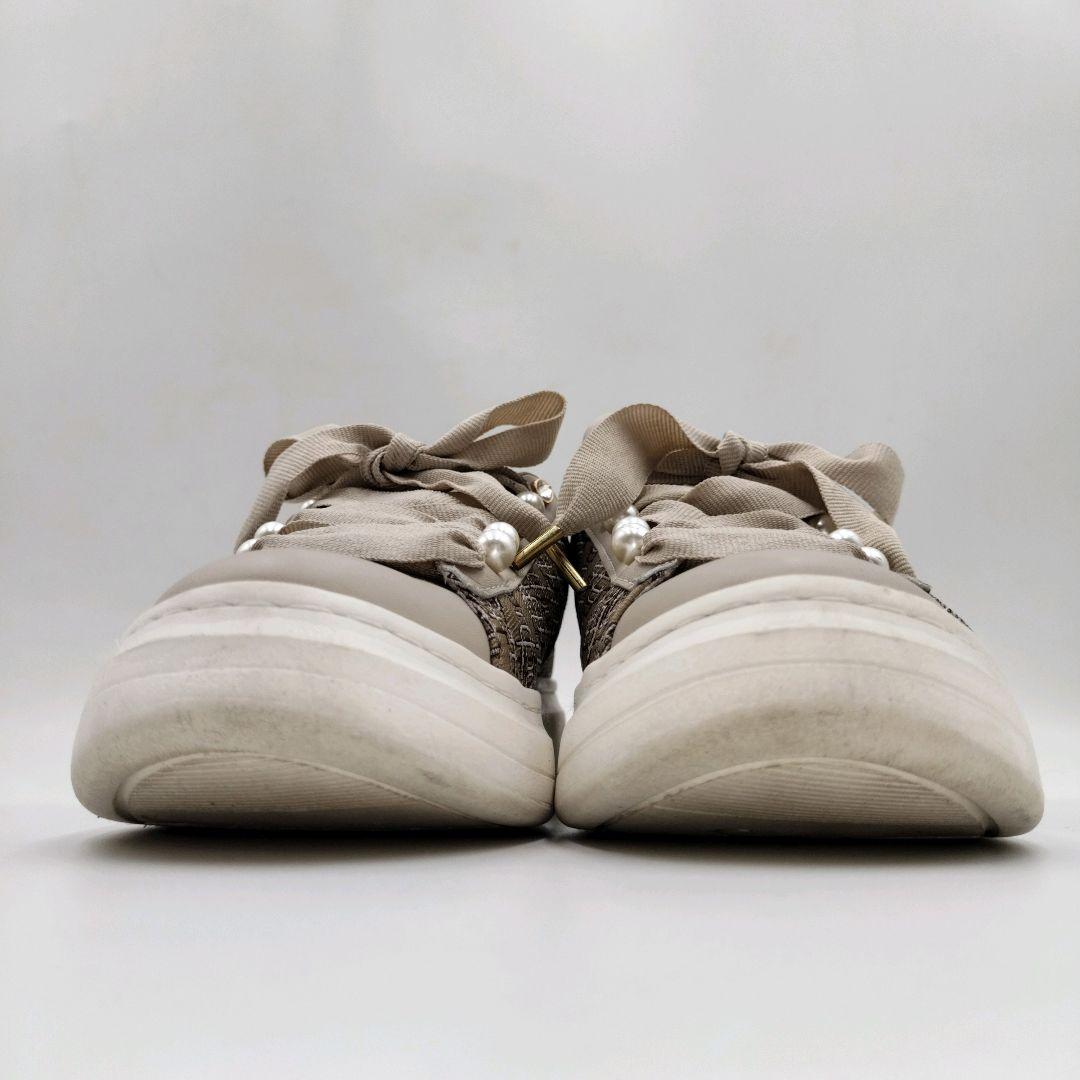 【2点おまとめ】＋diana パールビジュー付 リボンスニーカー 23.5 厚底