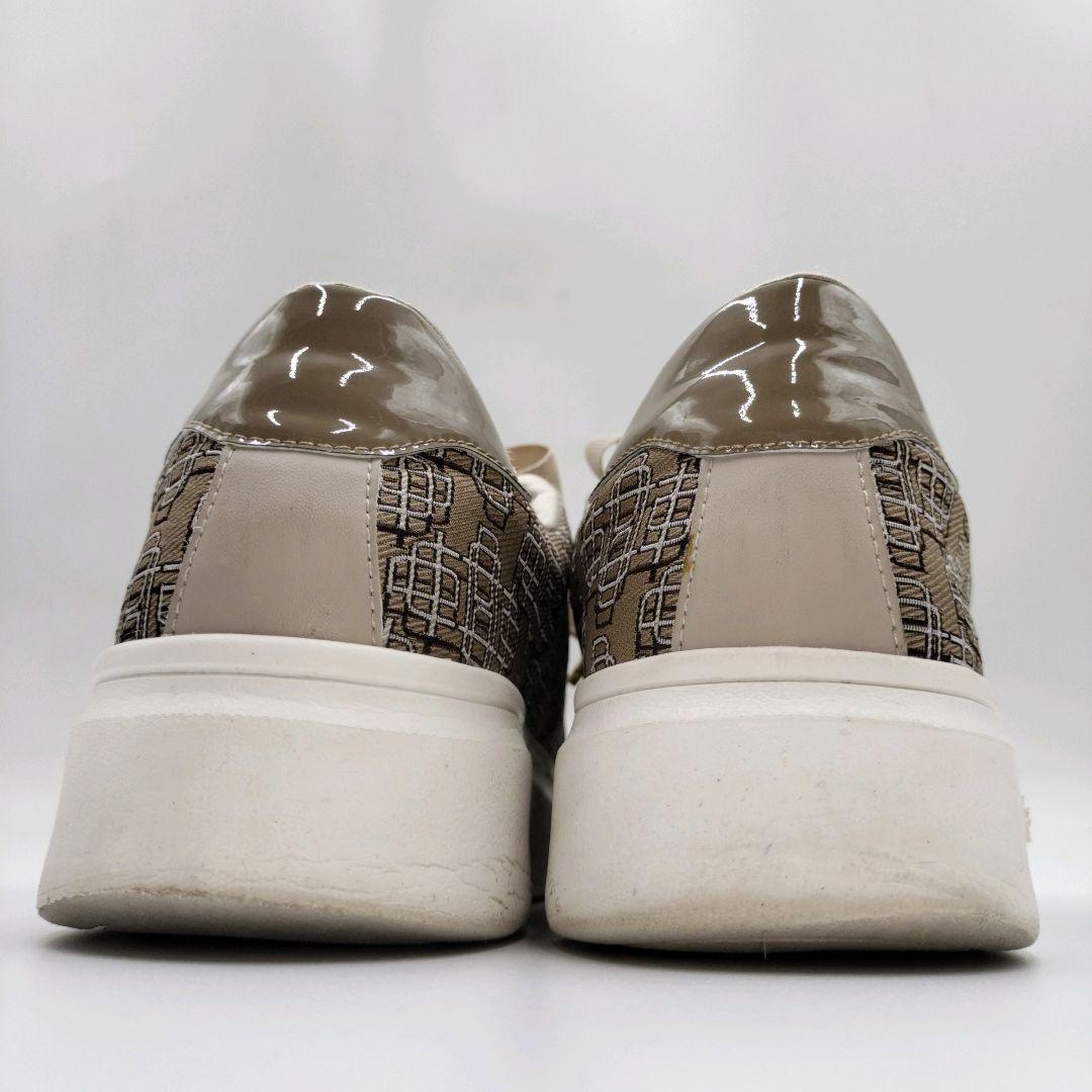 【2点おまとめ】＋diana パールビジュー付 リボンスニーカー 23.5 厚底