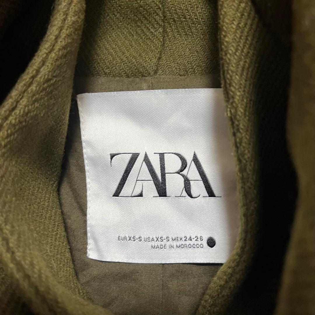 ®️　　ZARA MANTECO スカーフウールコート　ロングコート　カーキ