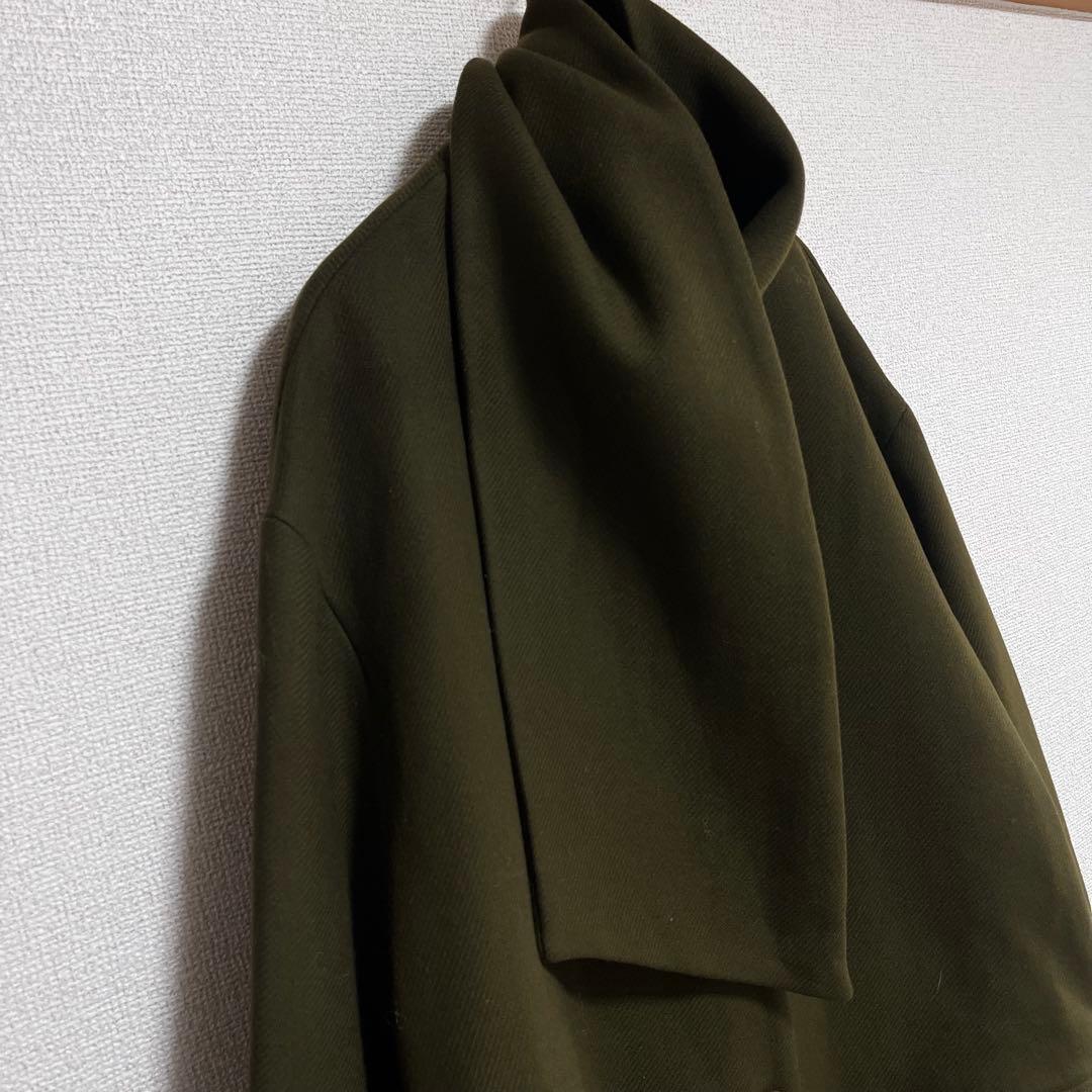 ®️　　ZARA MANTECO スカーフウールコート　ロングコート　カーキ