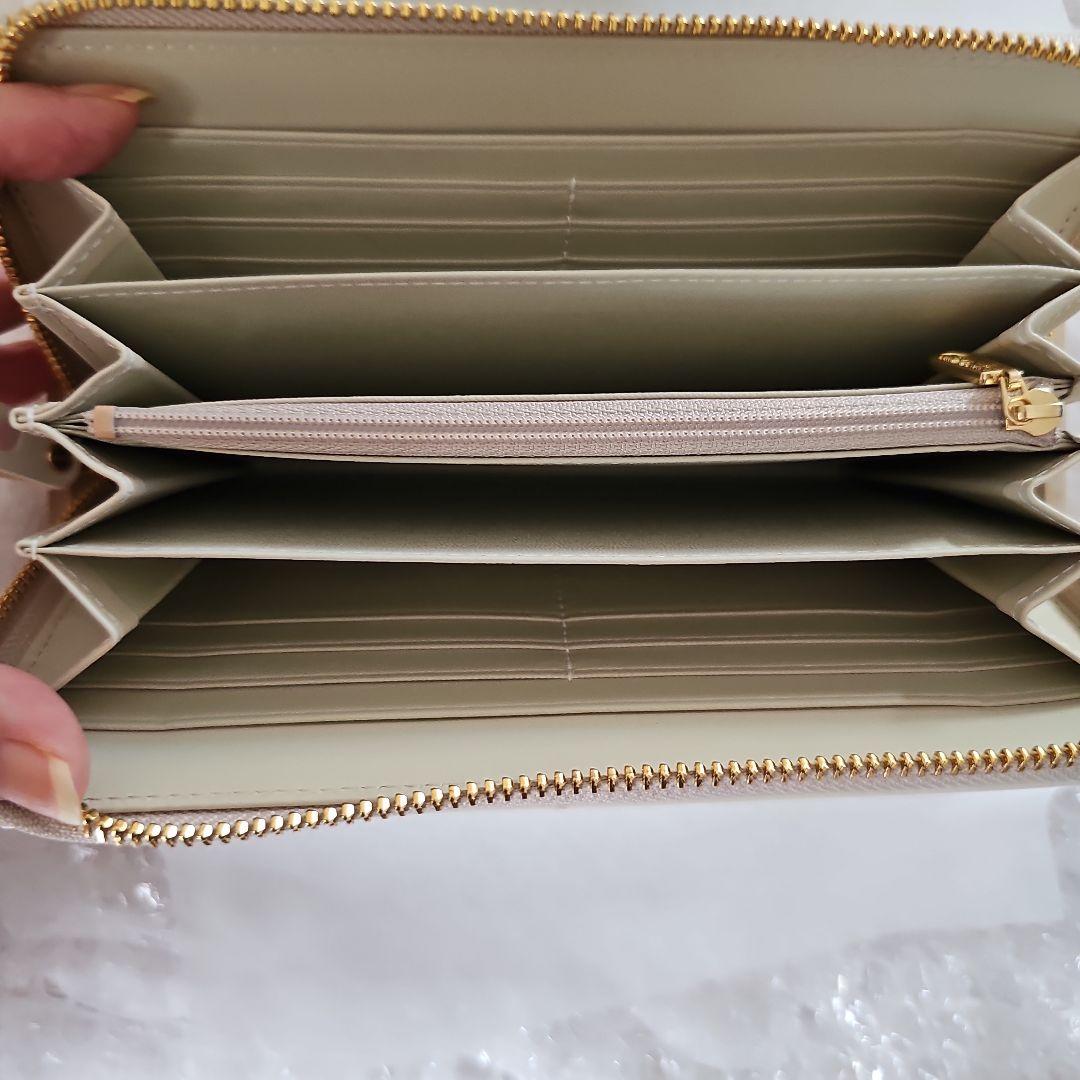 手作り1点物！浅草文庫 牛革横長財布 小紋調柄 八重桜ピンク色