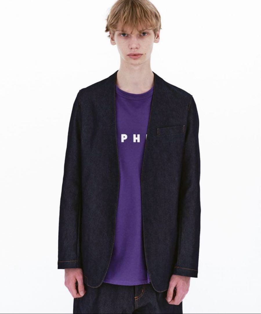 SOPH ソフ ノーカラーデニムジャケット サイズ：L