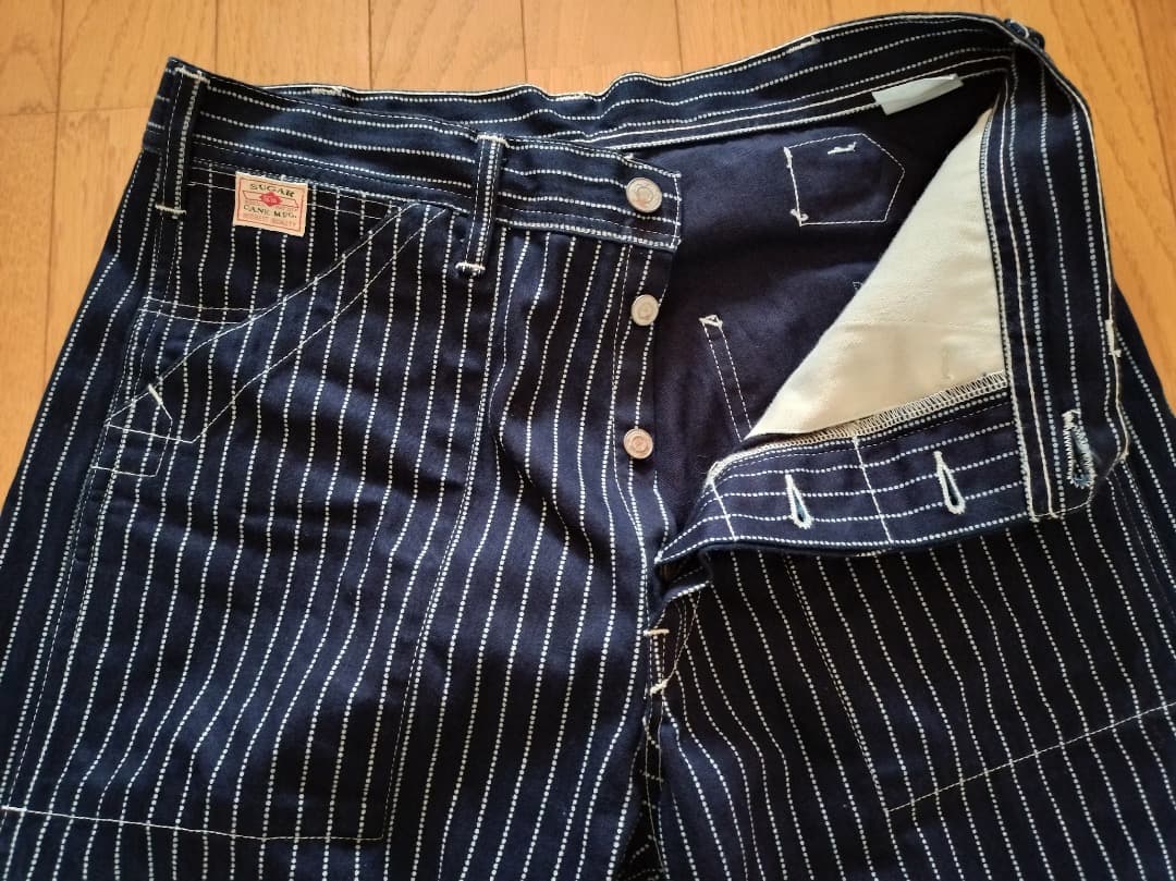 美品　シュガーケーン　ウォバッシュストライプ　エンジニアパンツ　SC４０７８６