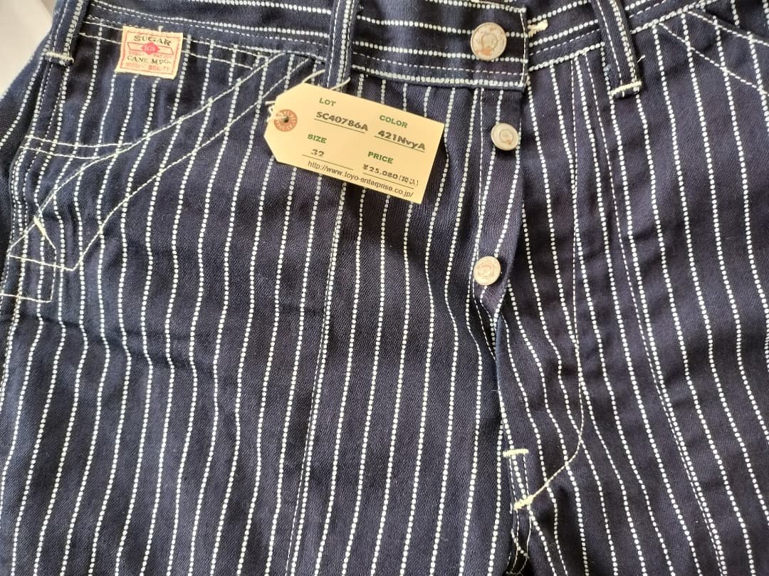 美品　シュガーケーン　ウォバッシュストライプ　エンジニアパンツ　SC４０７８６