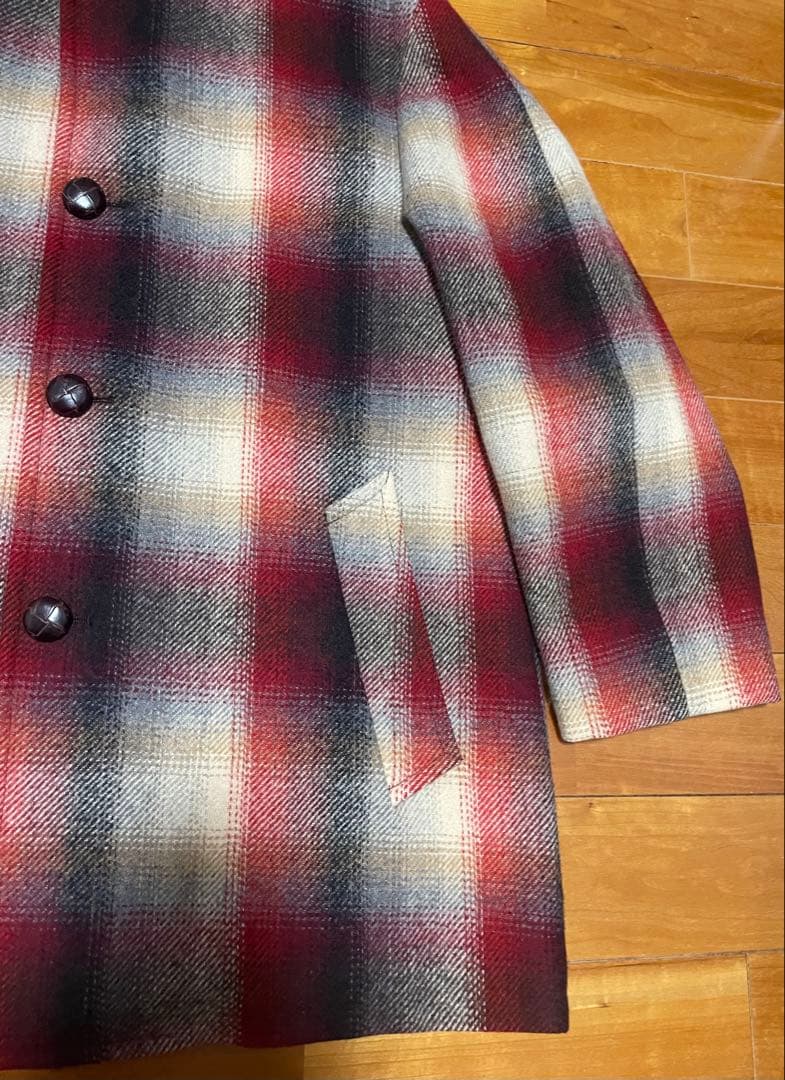 【希少】70s オンブレチェック　ウールボアコート