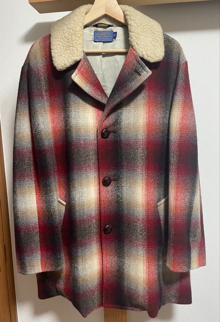 【希少】70s オンブレチェック　ウールボアコート