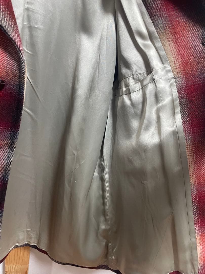 【希少】70s オンブレチェック　ウールボアコート