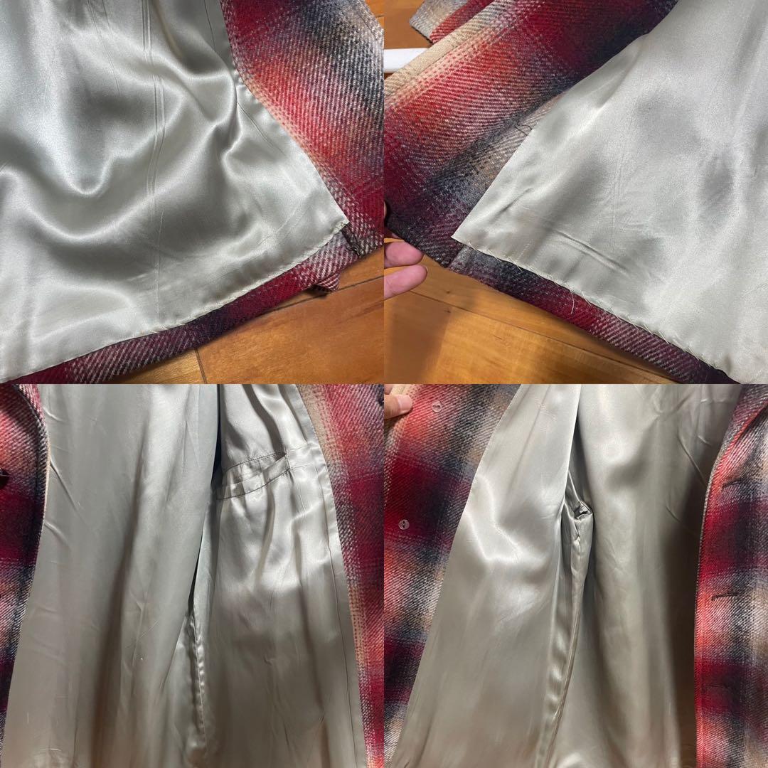 【希少】70s オンブレチェック　ウールボアコート