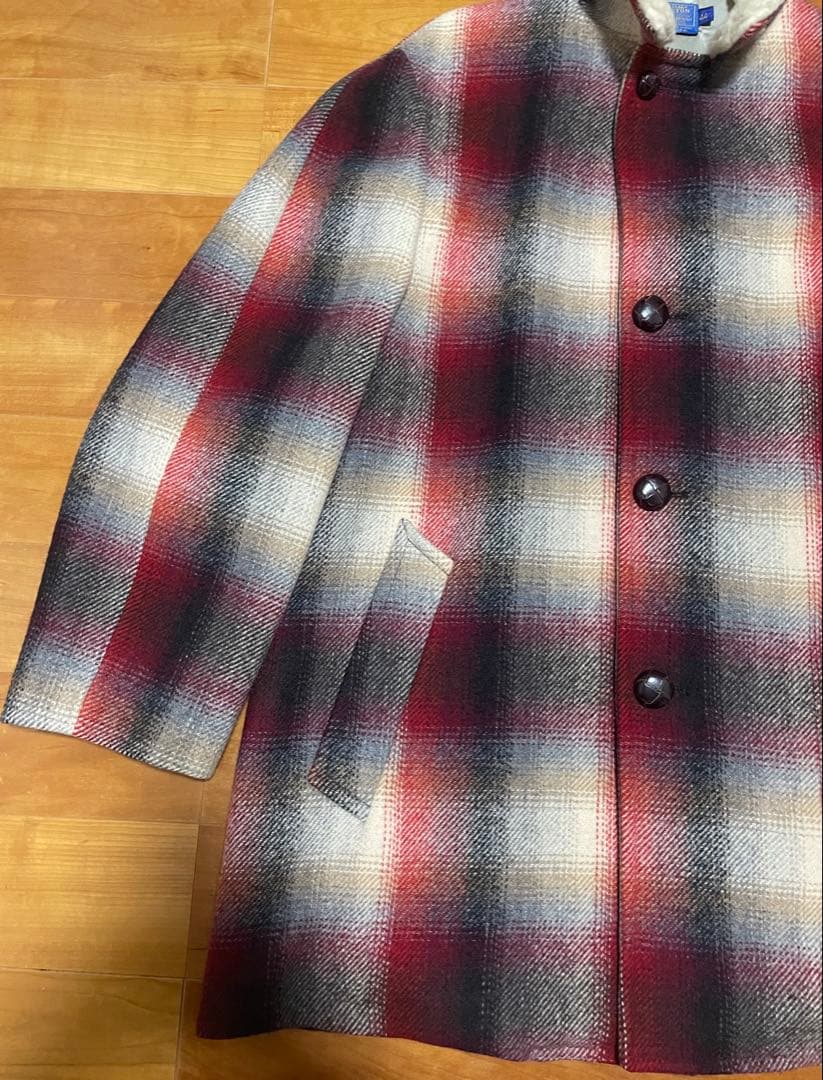 【希少】70s オンブレチェック　ウールボアコート