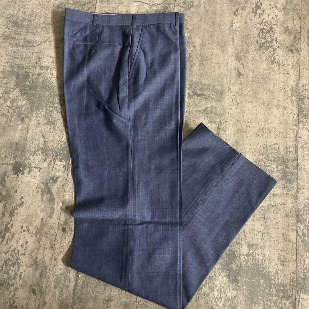 Christian Diorネクタイ レアカラー パープルブルーチェック柄スーツ