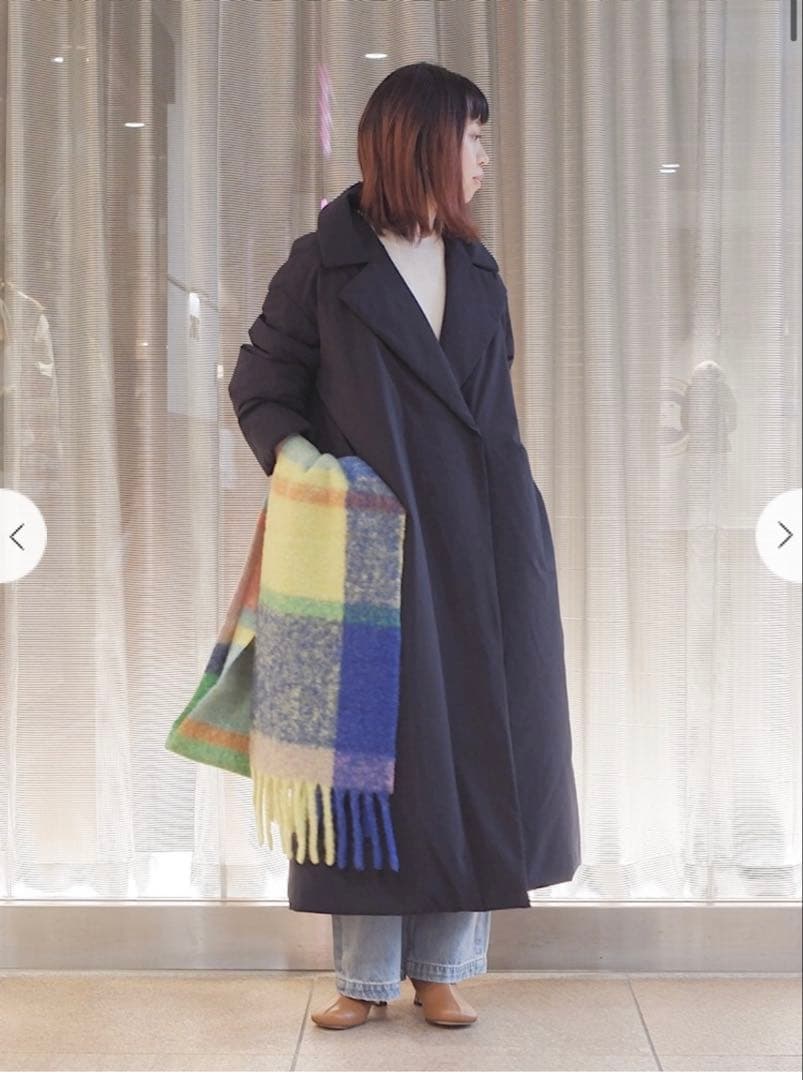 未使用　タグ付　シップス　ストレッチタフタコート　ネイビー　手洗い可