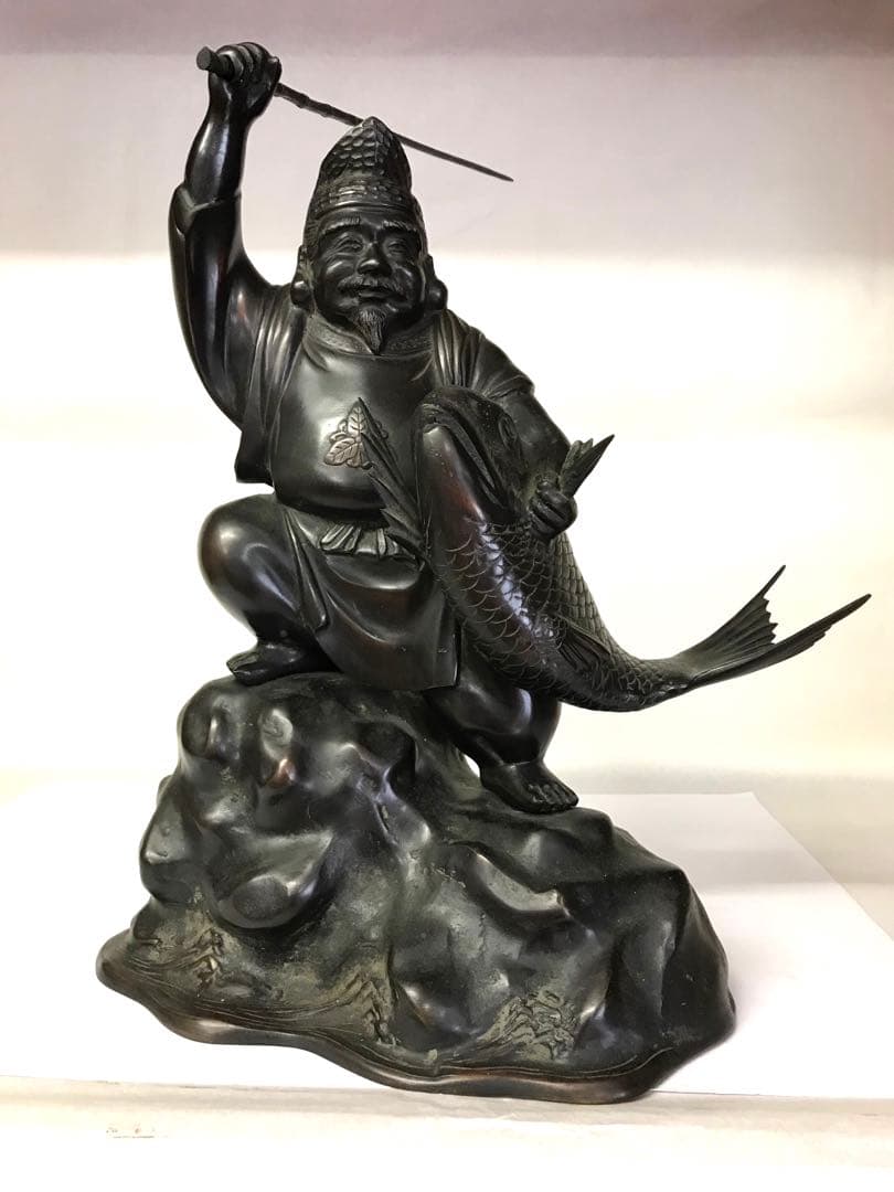 銅製:岩上鯛釣恵比寿