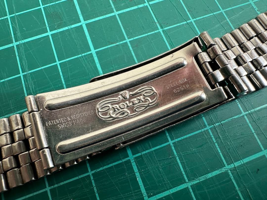 ロレックス純正 6251H 巻きブレス 飛び出し王冠 デベソバックル 72年2期