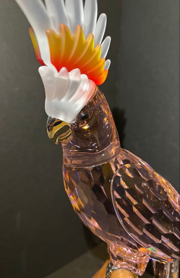 t*m様 スワロフスキー インコ ピンク クリスタル オブジェ