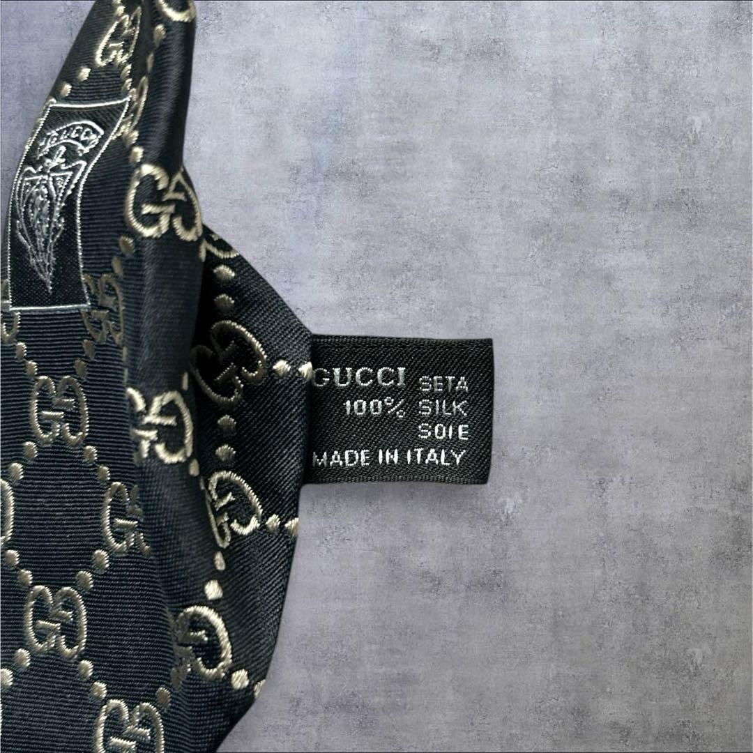 美品 GUCCI ネクタイ ブラックxイエロー　クリーニング済