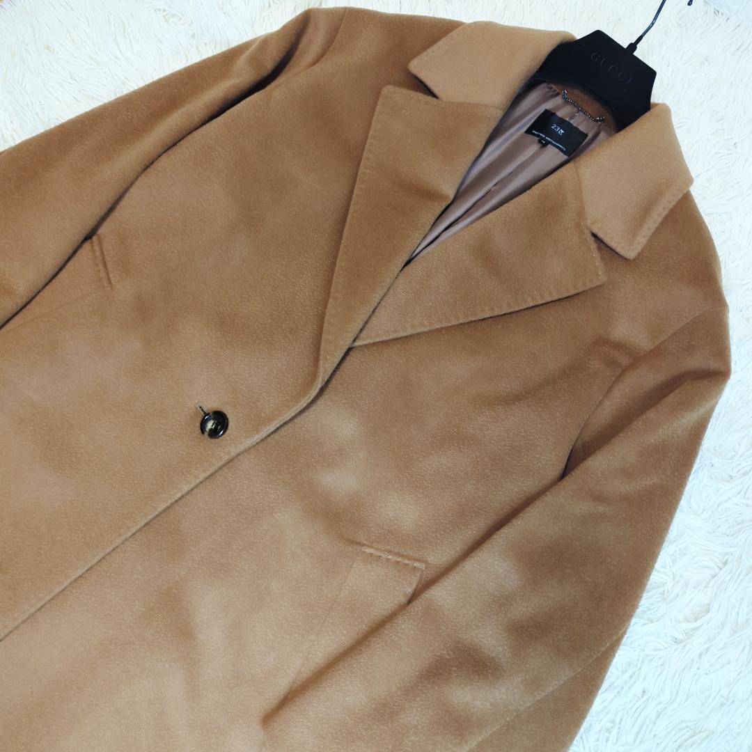【未使用】近年モデル 23区 チェスターコート ロング カシミヤ ゆったり 46