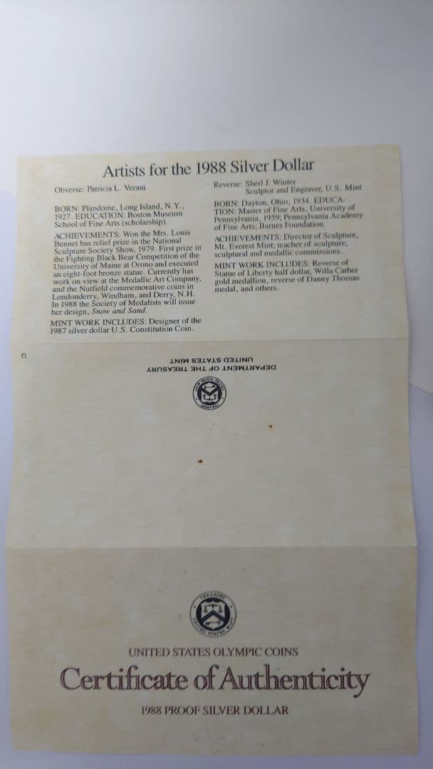 リ*ド様 1988年オリンピック記念銀貨 ケース付き