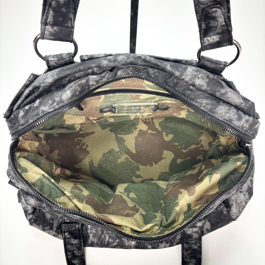 極美品✨ディーゼル カモフラ Y2Kボストン ハンドバッグ archive