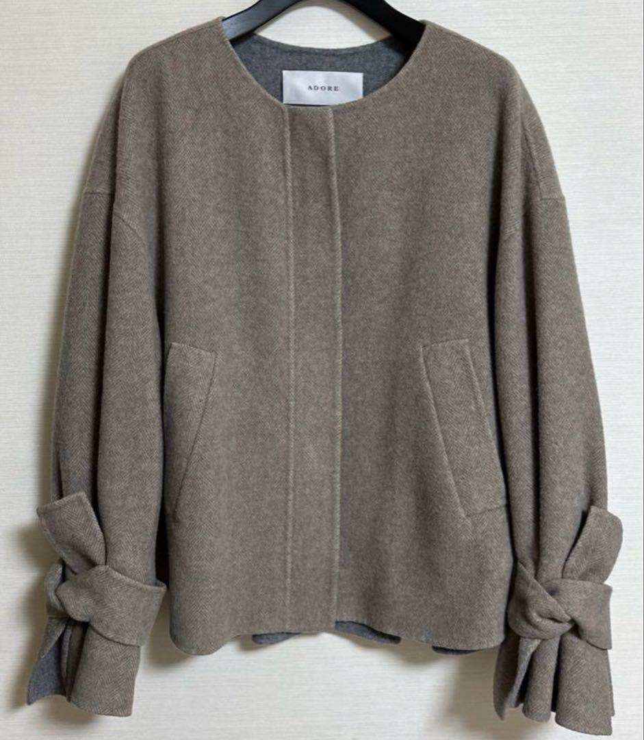 ADORE アドーア ヘリンボーンジャケットショートコート