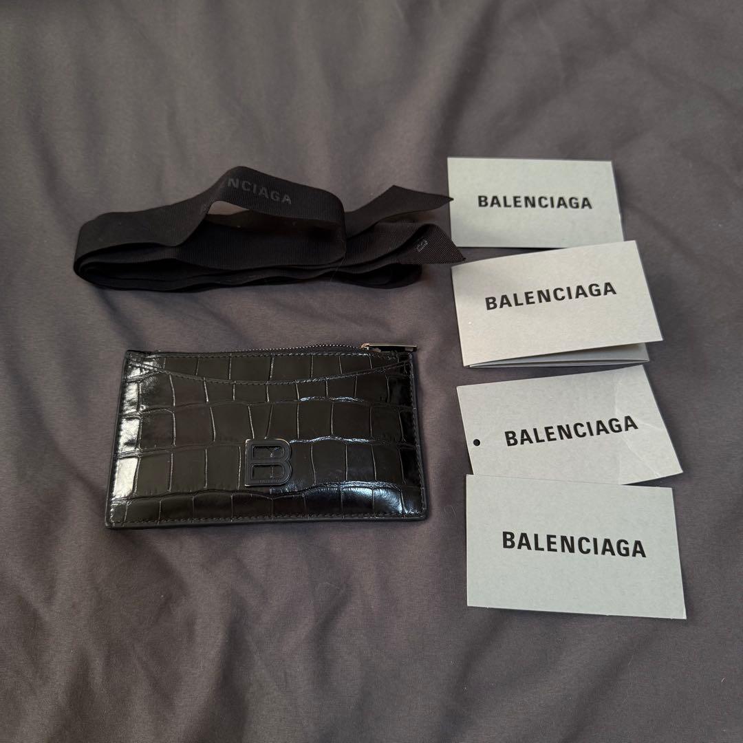 BALENCIAGA クロコ型押し &カードホルダー　ケース　ブラック