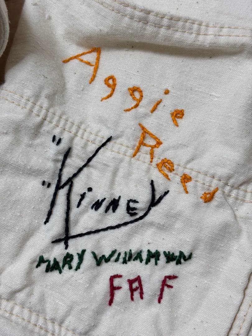 DENIMDUNGAREE カラフルラクガキハンド刺繍錆加工ボタンジャケット