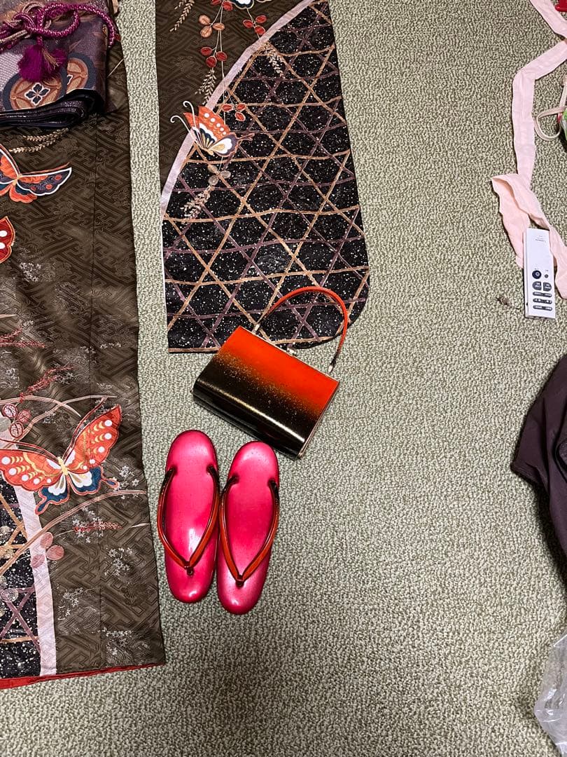 正絹振袖　蝶々柄　成人式