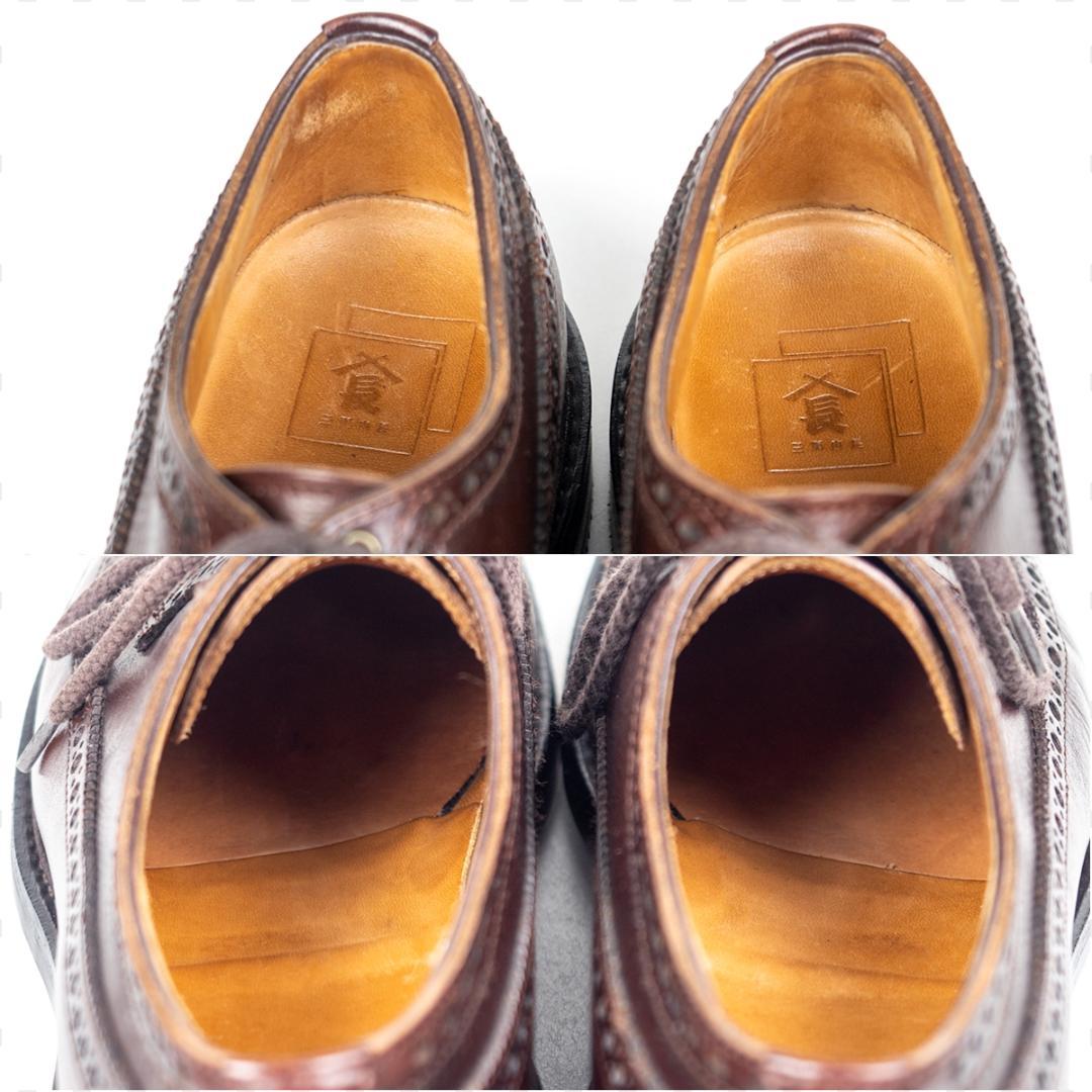 三陽山長 サンヨウヤマチョウ フルブローグ 茶 日本製 高級靴 希少