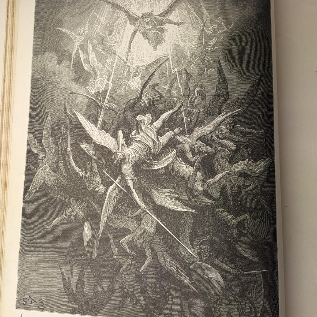 1899年頃 ギュスターブ・ドレの傑作大型挿画本 叙事詩「失楽園」120年前