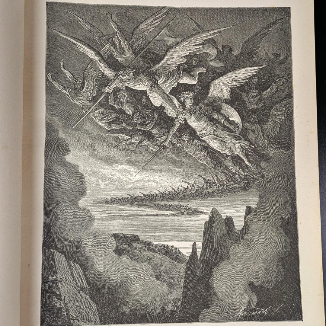 1899年頃 ギュスターブ・ドレの傑作大型挿画本 叙事詩「失楽園」120年前