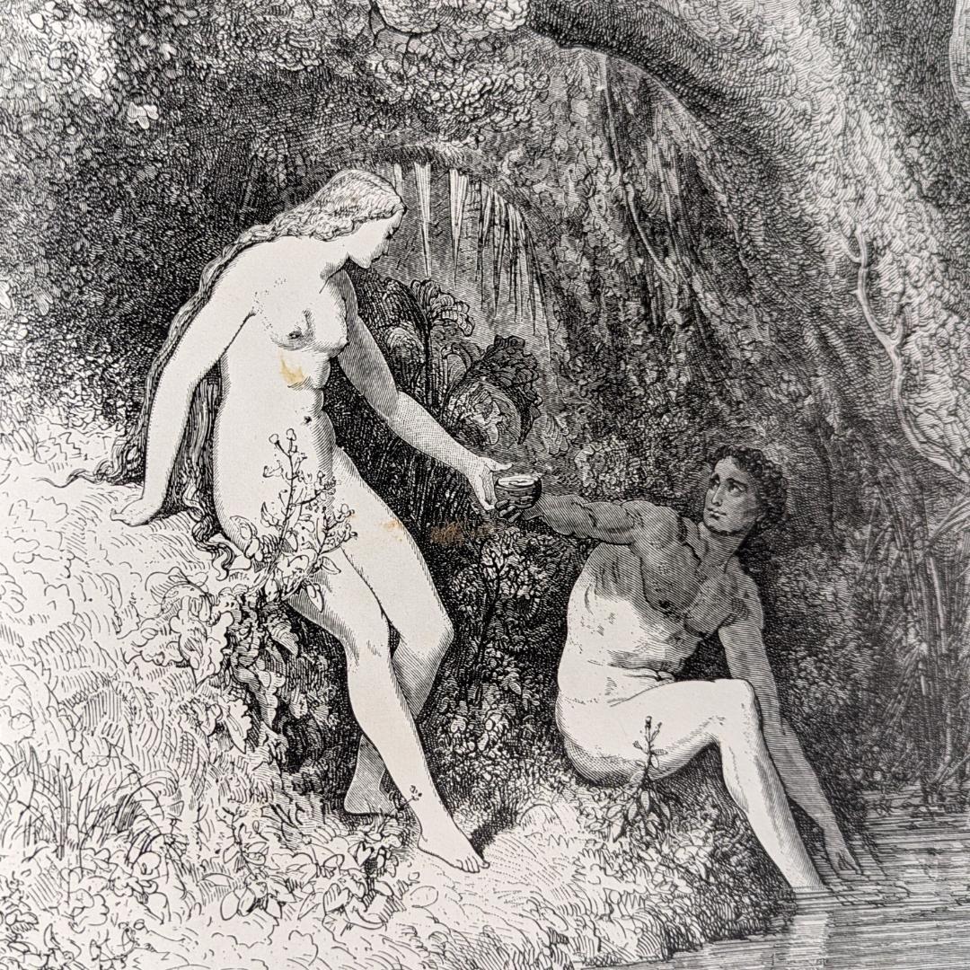 1899年頃 ギュスターブ・ドレの傑作大型挿画本 叙事詩「失楽園」120年前