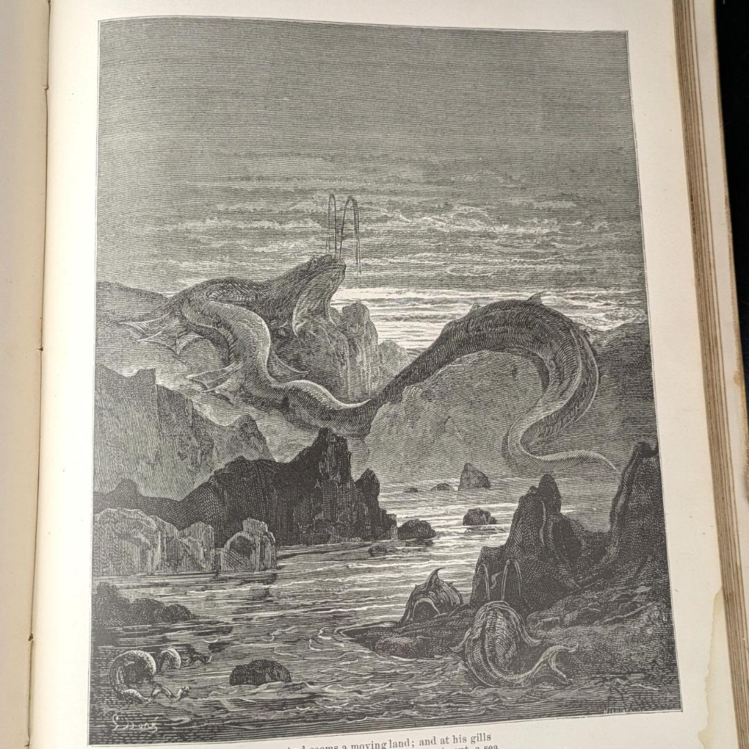 1899年頃 ギュスターブ・ドレの傑作大型挿画本 叙事詩「失楽園」120年前