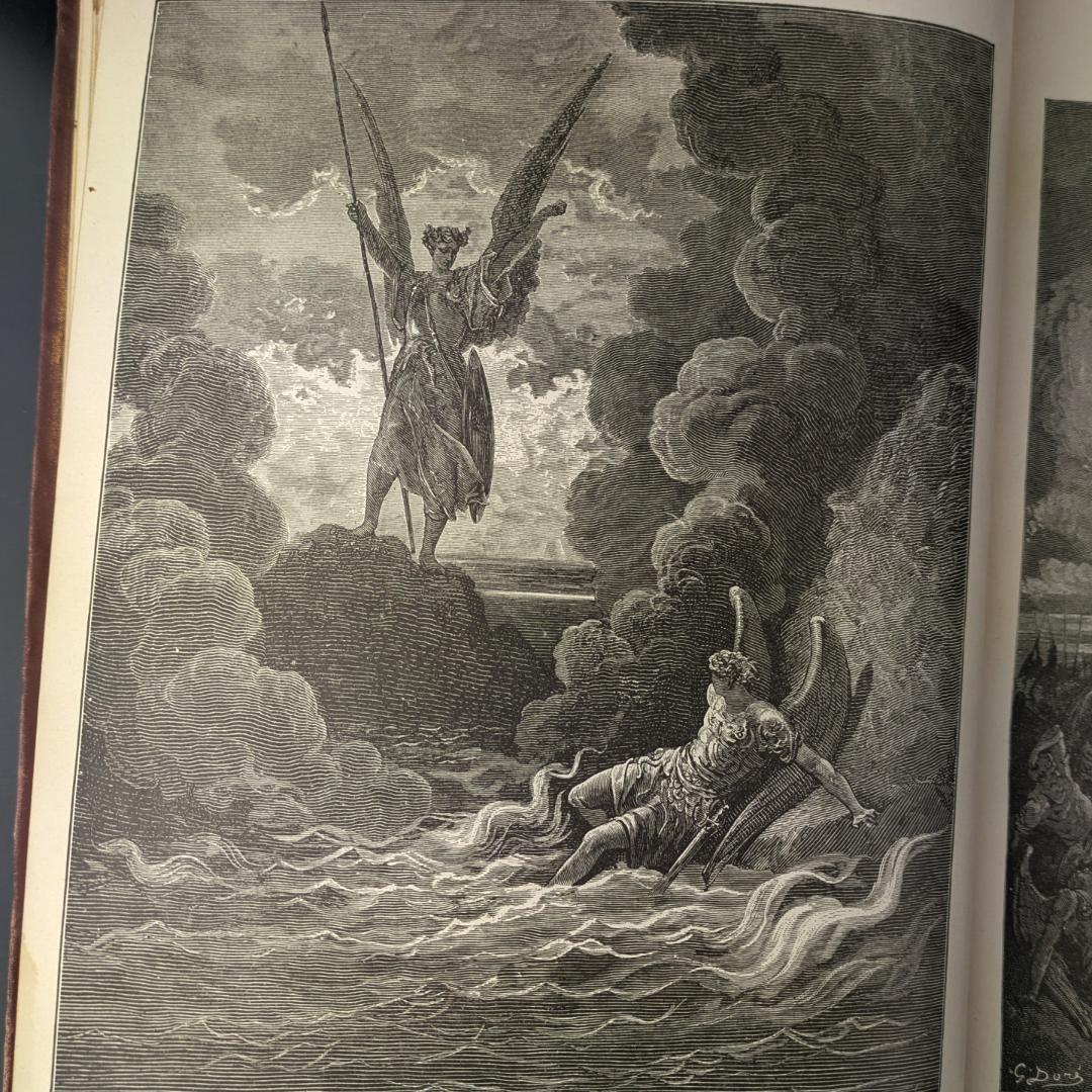 1899年頃 ギュスターブ・ドレの傑作大型挿画本 叙事詩「失楽園」120年前