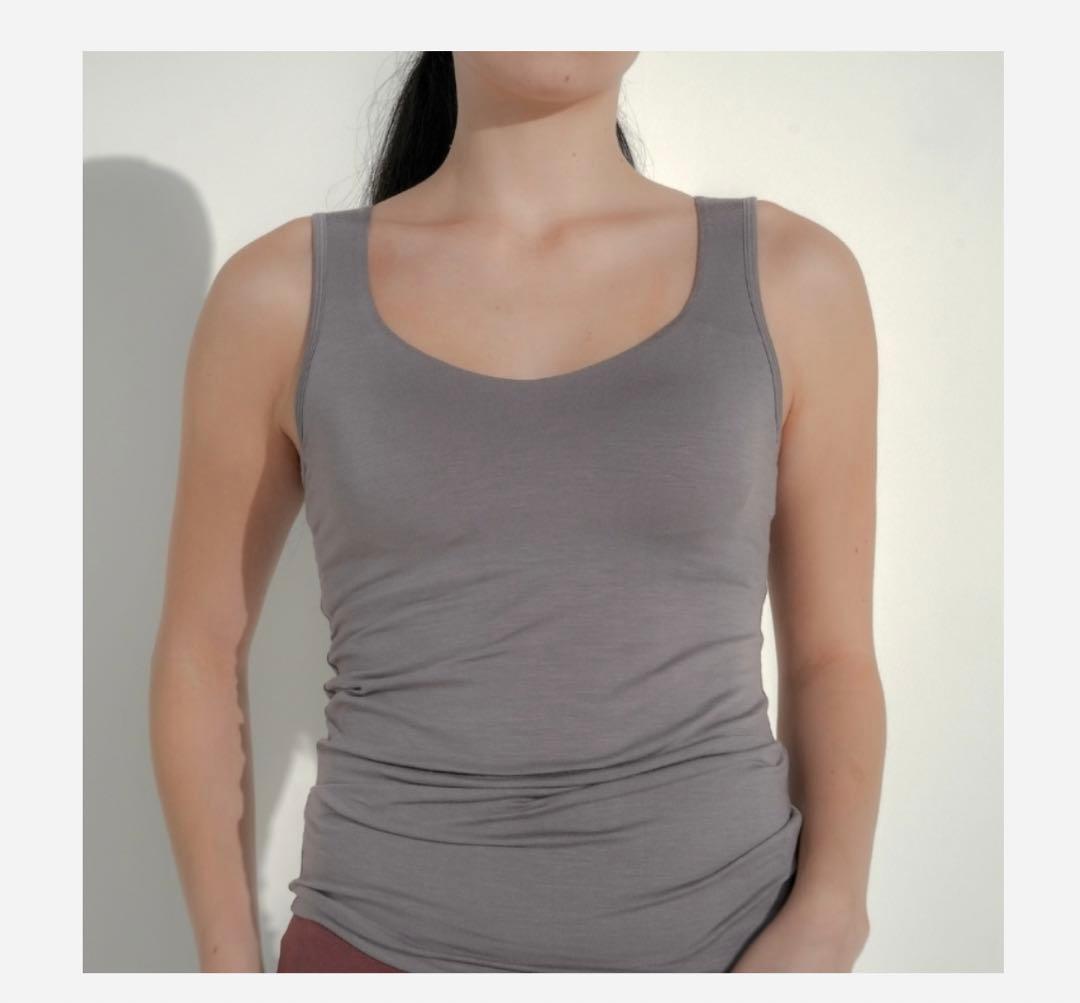 Sacre サクレ カップ付きタンクトップ M ブラック モカグレー 2枚セット