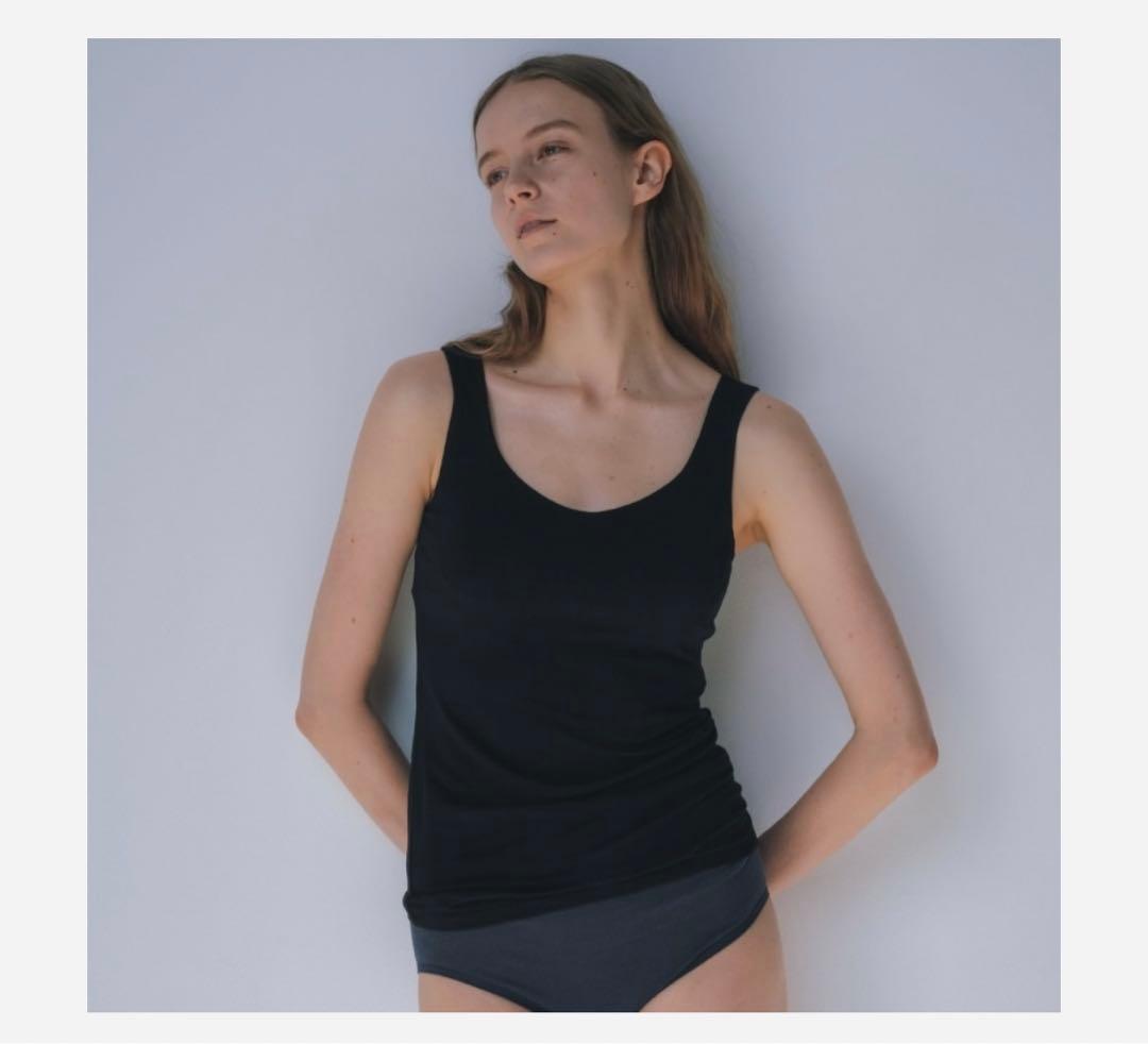 Sacre サクレ カップ付きタンクトップ M ブラック モカグレー 2枚セット