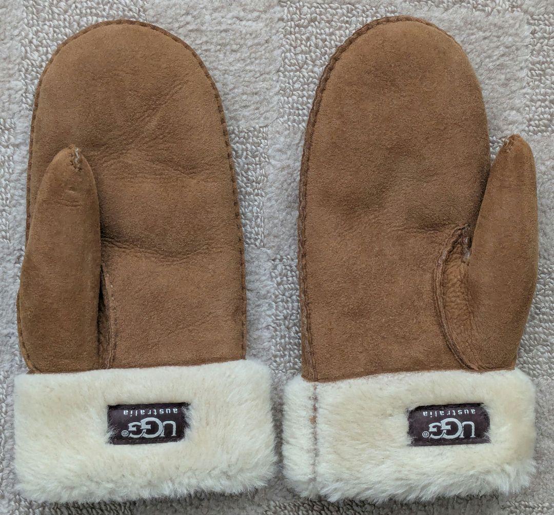 UGG アグ レディース 手袋 シープスキン ロゴ ミトン