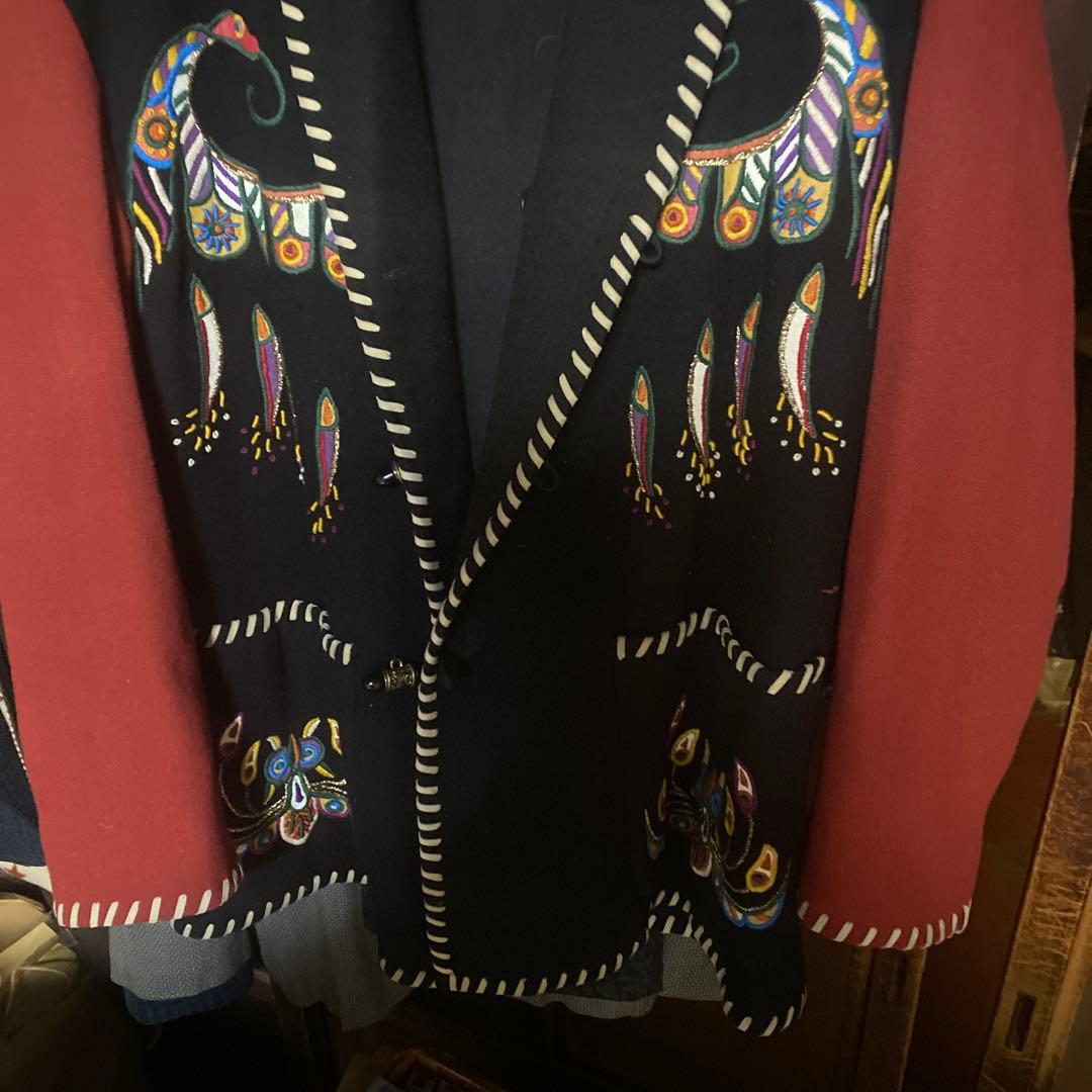 フィッチェ　エンプロイダリーメキシカンジャケット　ブラックブラウン　メンズ