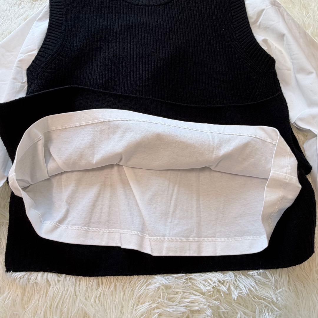 美品　ブルーレーベルクレストブリッジ　ブラウス付きニットベスト　ブラック