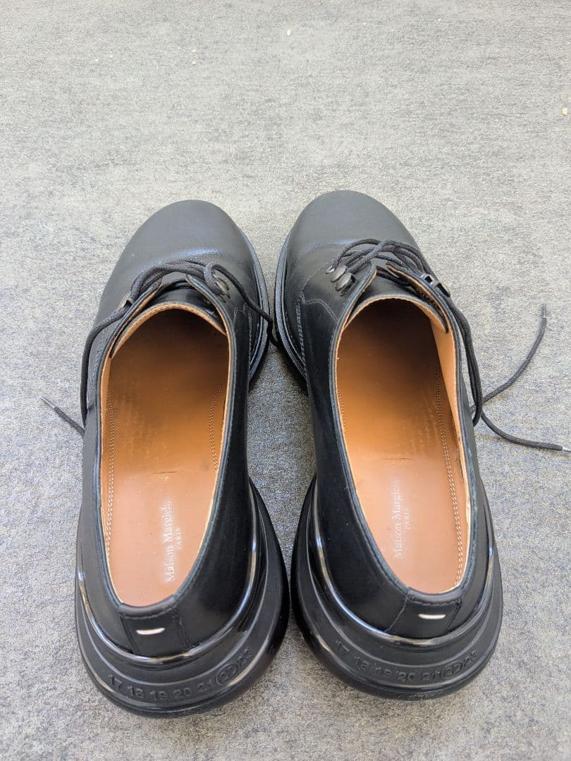 メゾンマルジェラ レザーシューズ ブラック 44